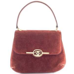 Gucci suede handbag, brown, women's, vintage turnlock.